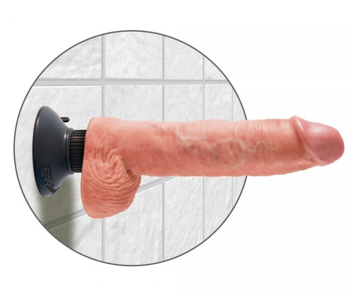 10" Vibrating Cock With Balls 3