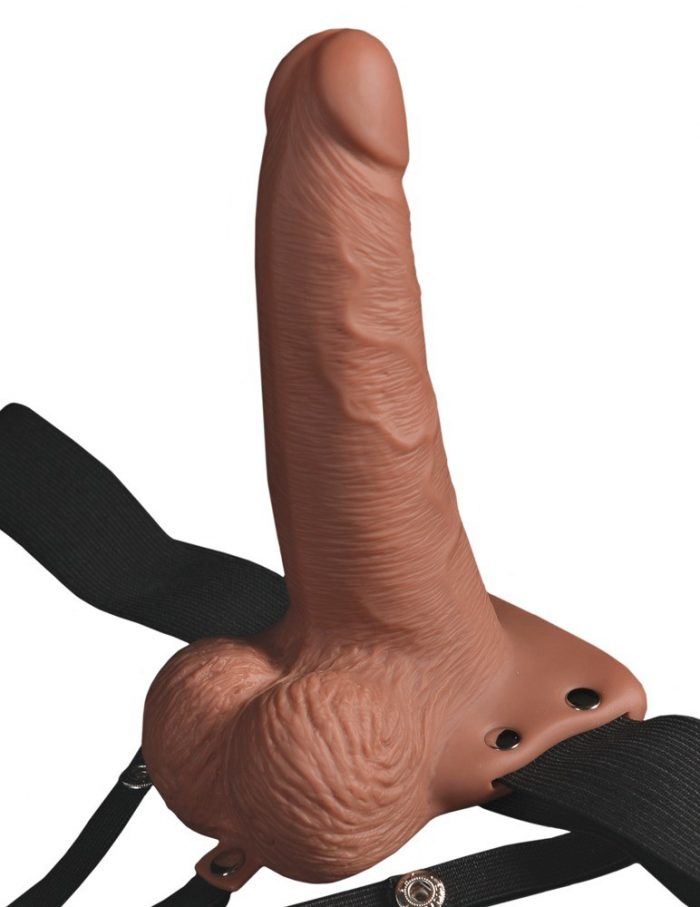 6" Hollow Rechargeable Strap-on with Balls 2